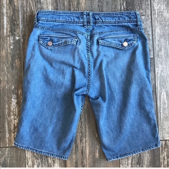 Vintage Old Navy Stretch Denim Mid-rise Bermuda Jean Shorts Size 10 - Picture 6 of 7